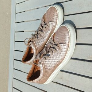 Aquatalia rose gold leather sneakers 7